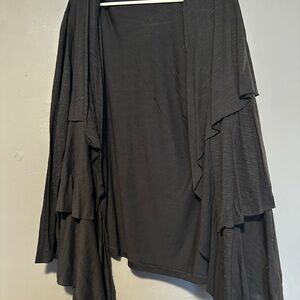 Cato Black Open Front Draped Cardigan